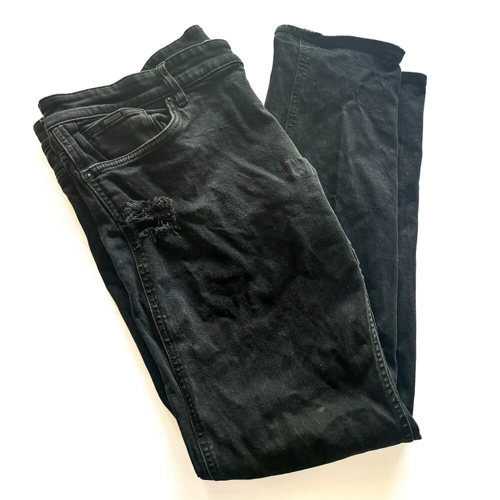 Hugo Boss Jeans Men 40x32 Cashmere-Touch Black Candiani Italy Denim Relaxed Fit